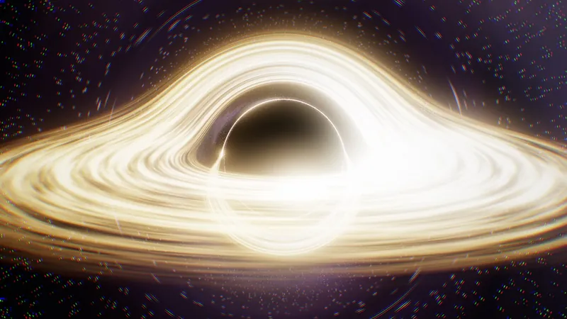 An accretion disc bent around the event horizon