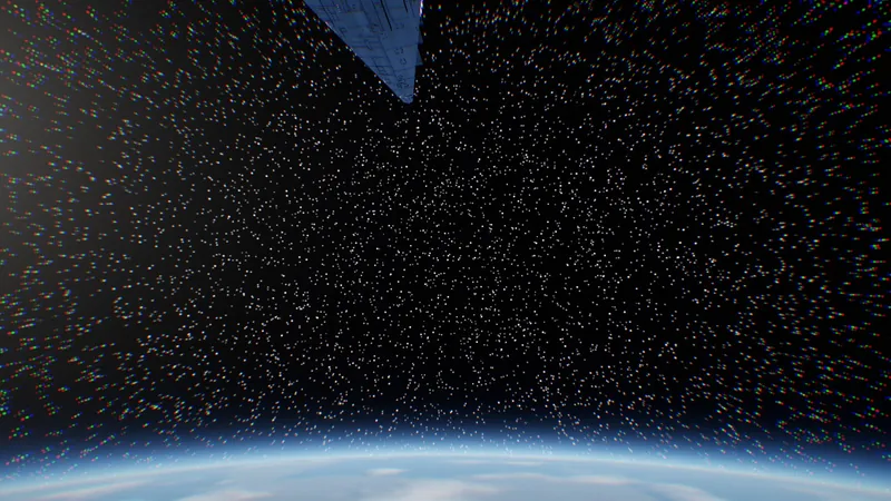 A slow patrol under a giant capital ship