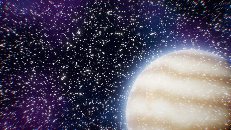 Layers of stars sliding past a planet