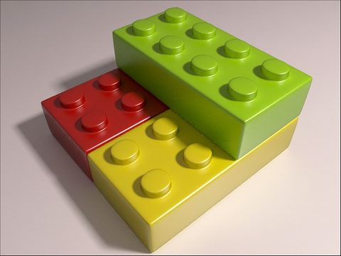 Toy blocks, rendered with Indigo